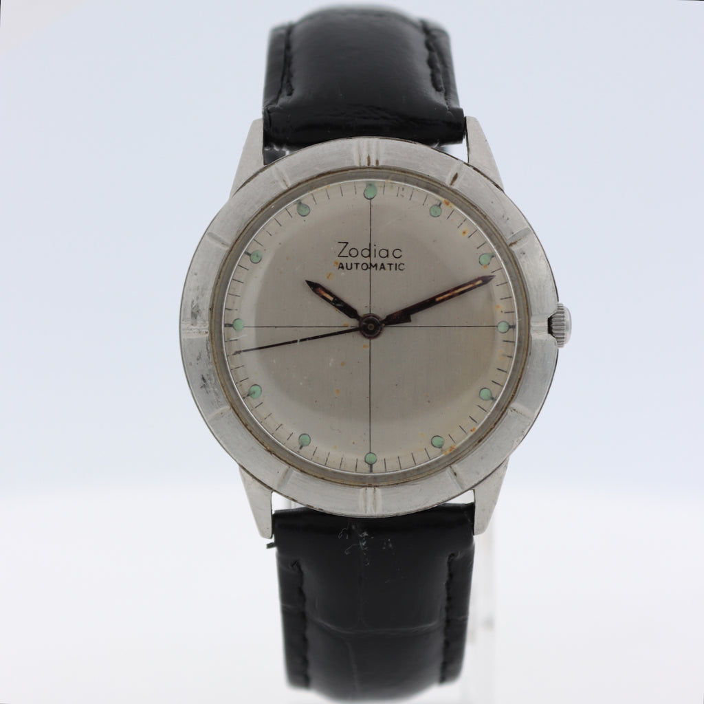 Vintage Zodiac 702-921 17Jewel Men's Automatic Wristwatch 70-72 Steel Rare Bezel