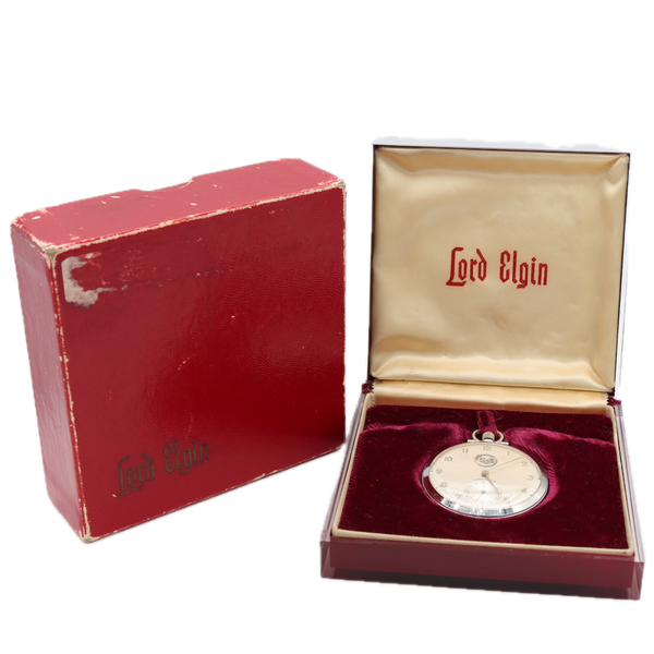 Vintage 1952 Lord Elgin US Steel Award Mechanical Pocket Watch 543 w Box Steel