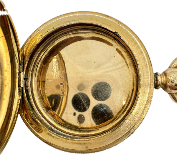 Antique 18 Size J. Boss Hunter Pocket Watch Case Gold Filled Key Wind USA