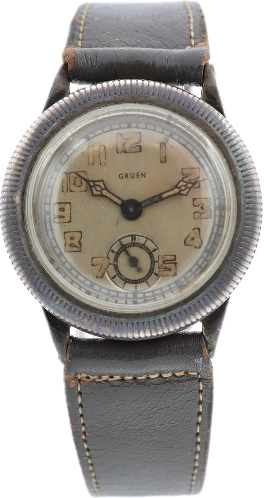 Vintage 31mm Gruen Hermetic Out-O-Doors Men's Mechanical Wristwatch Sterling