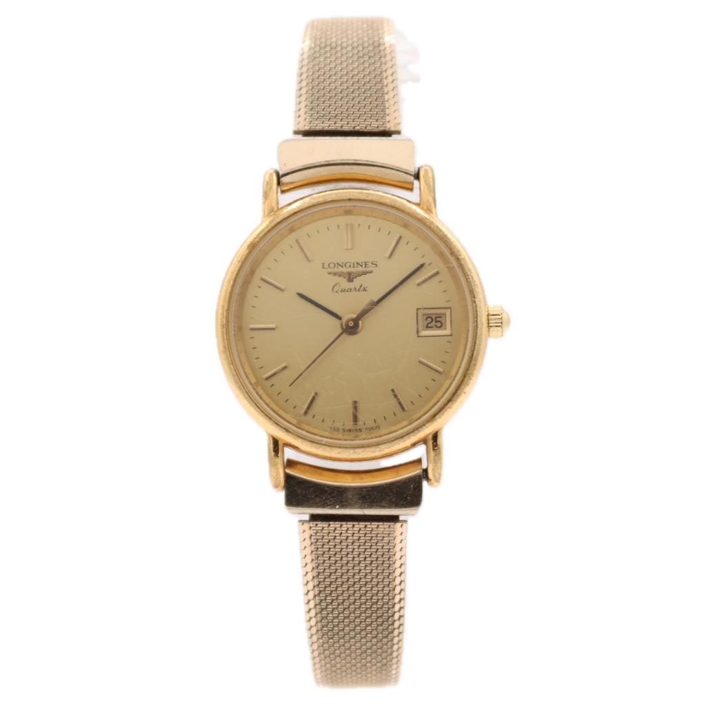 Vintage 23.5mm Longines Presence Ladies Quartz Wristwatch L152.4 Gold Plated