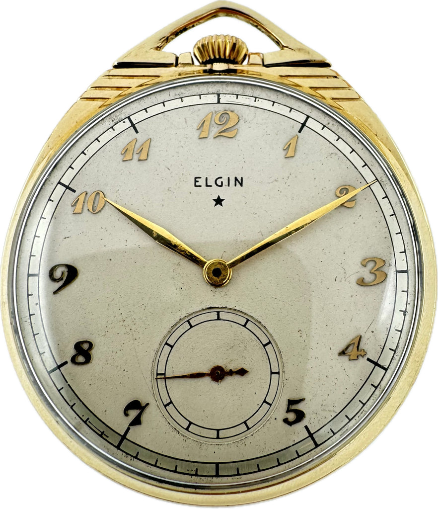 Antique 12 Size Elgin Star Mechanical Open Face Pocket Watch Grade 491 10k GF