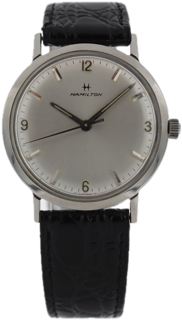 Vintage Hamilton Sunburst Dress Men's Mechanical Wristwatch Swiss Steel