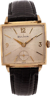 Vintage Bulova 17 Jewel Men's Mechanical Wristwatch 11AF 10k RGP w Sunburst Dial