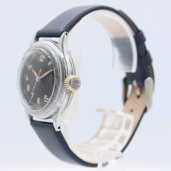 Vintage 32mm Bulova A-11 US Military Men's Mechanical Wristwatch 10AKCSH Chrome