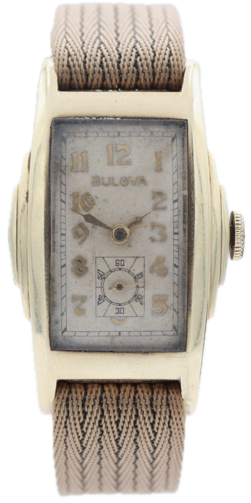 Vintage Bulova Stepped Deco Men's Mechanical Wristwatch 10 AE USA 10k RGP