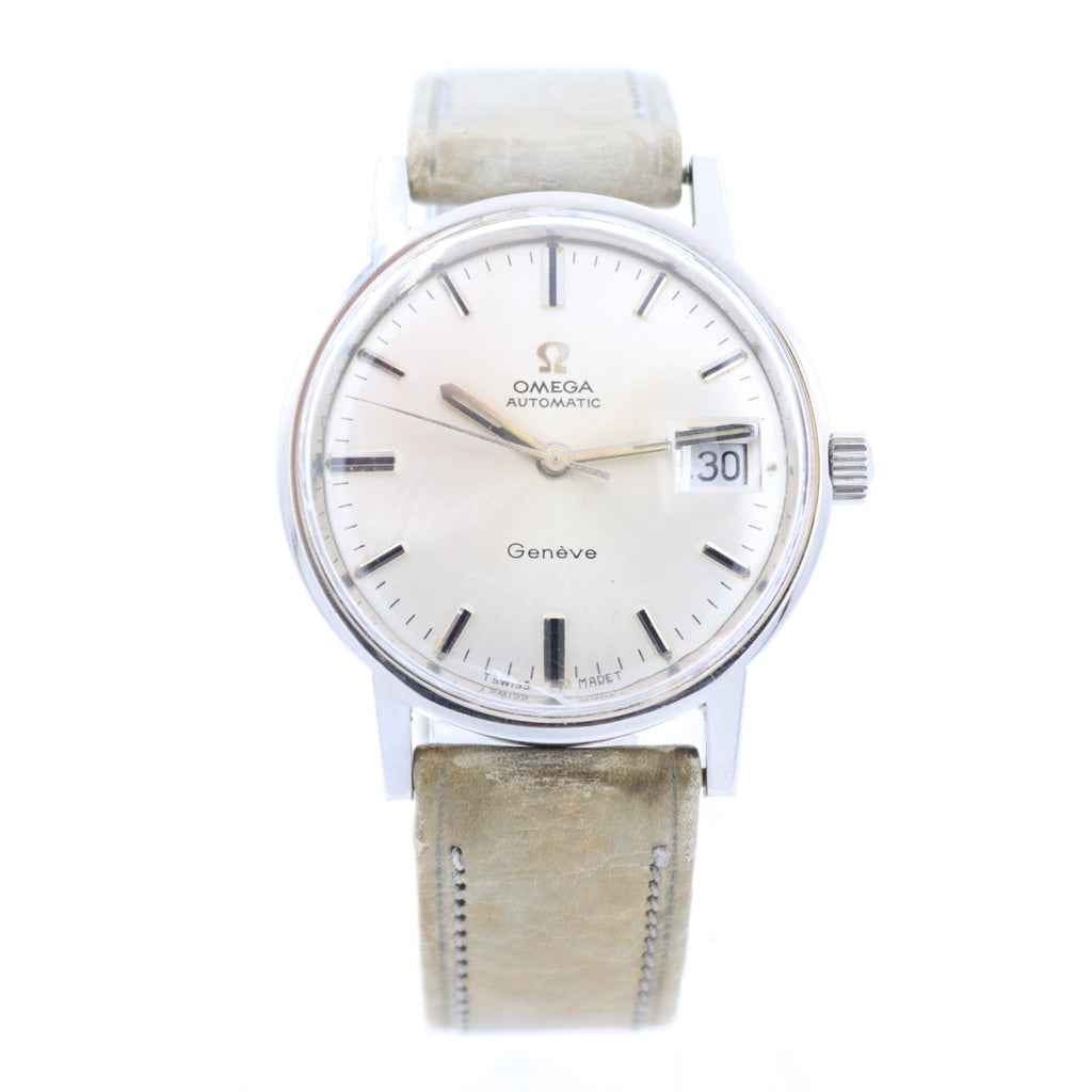 Vintage 35mm Omega 166.070 Geneve Men's Automatic Wristwatch 562 Swiss Steel