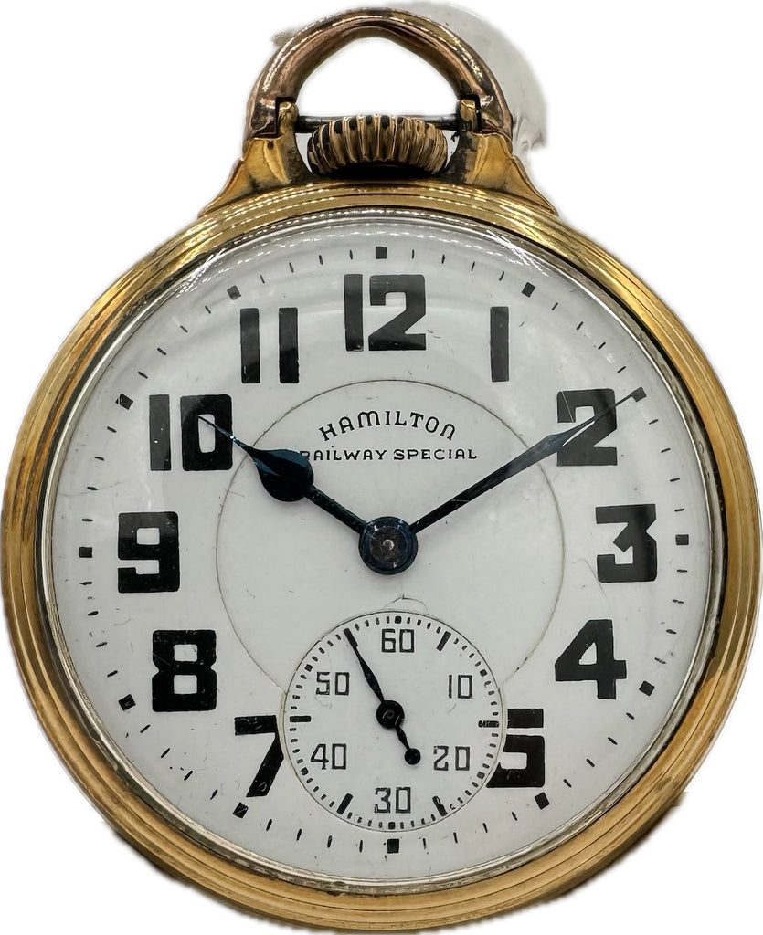 Antique 16S Hamilton Railway Special Bar Over Crown Pocket Watch 992B 10k GF