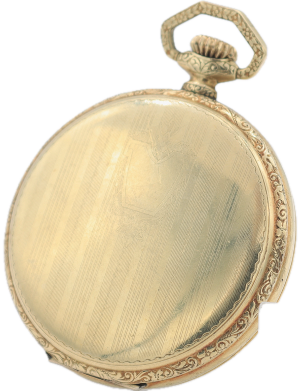 Vintage 12s 1933 Elgin Pinstriped 7 Jewel Pocket Watch 303 14k GF USA