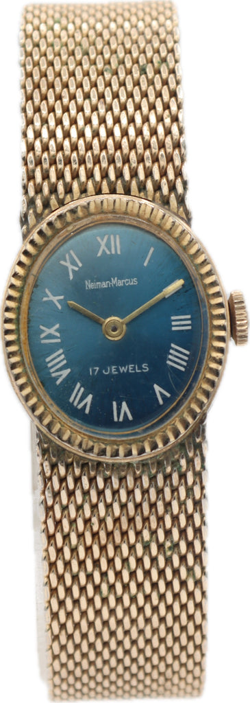 Vintage 20mm Neiman Marcus Ladies Mechanical Wristwatch Mastrix 10k RGP