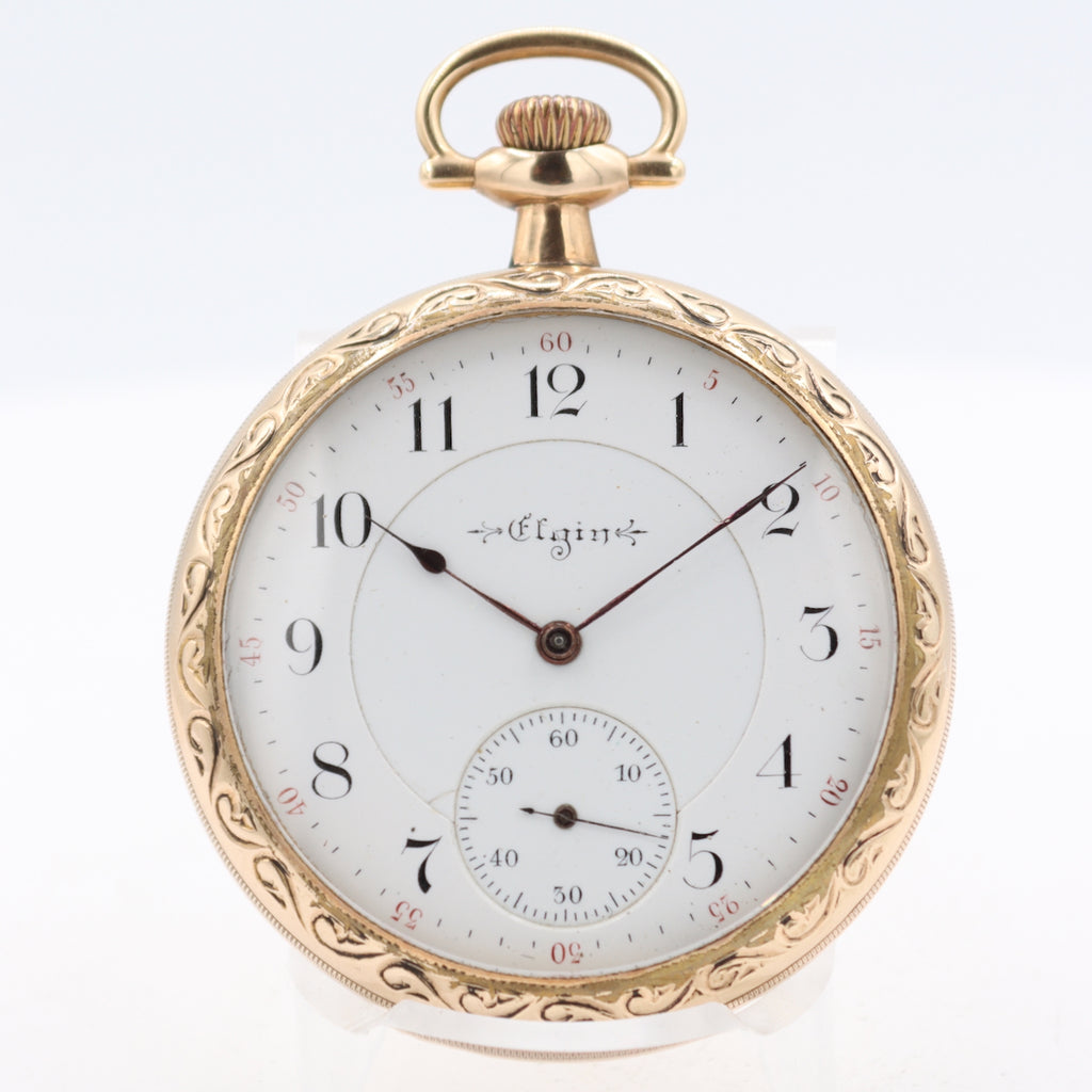 Antique 1896 Elgin 7 21J Mechanical Railroad Pocket Watch 162 20 YearGF USA Runs