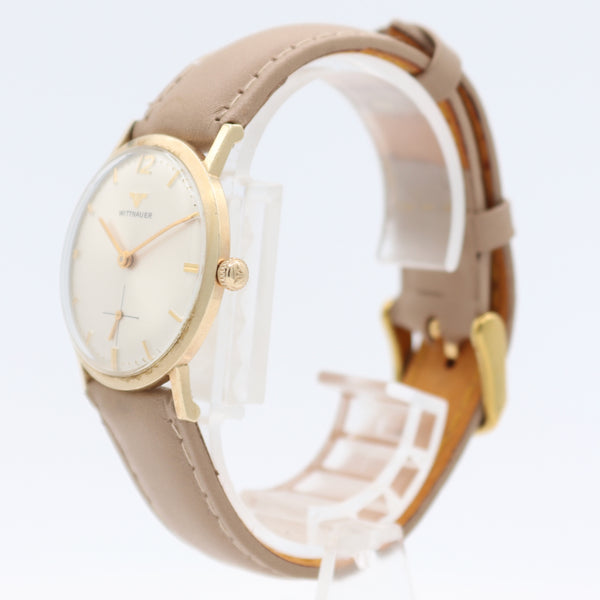 Vintage 30mm Wittnauer Sunburst Men's Mechanical Wristwatch Swiss 10k RGP