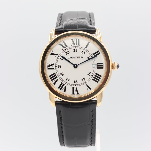 CRW6701007 - Ronde Solo de Cartier watch - 29mm, quartz movement, rose  gold, steel, leather - Cartier