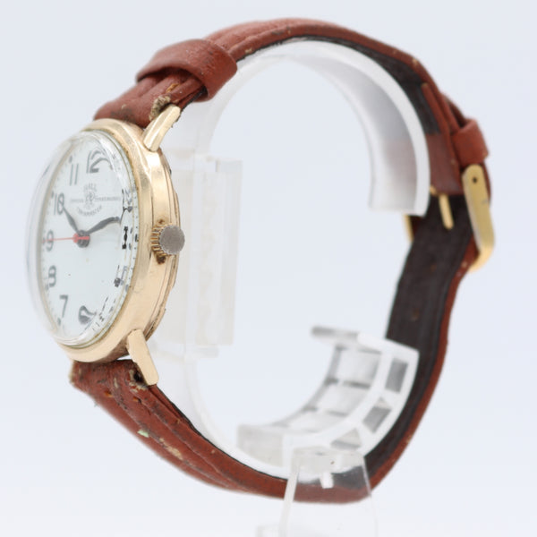 Vintage 34mm Ball Trainmaster Men's Mechanical Wristwatch 1604 B Swiss 10k GF