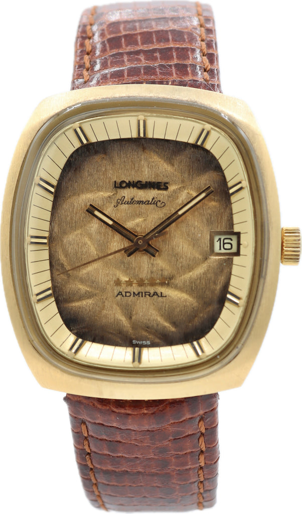 Vintage 34mm Longines Admiral Leaf Dial Rare Men's Automatic Wristwatch L6322