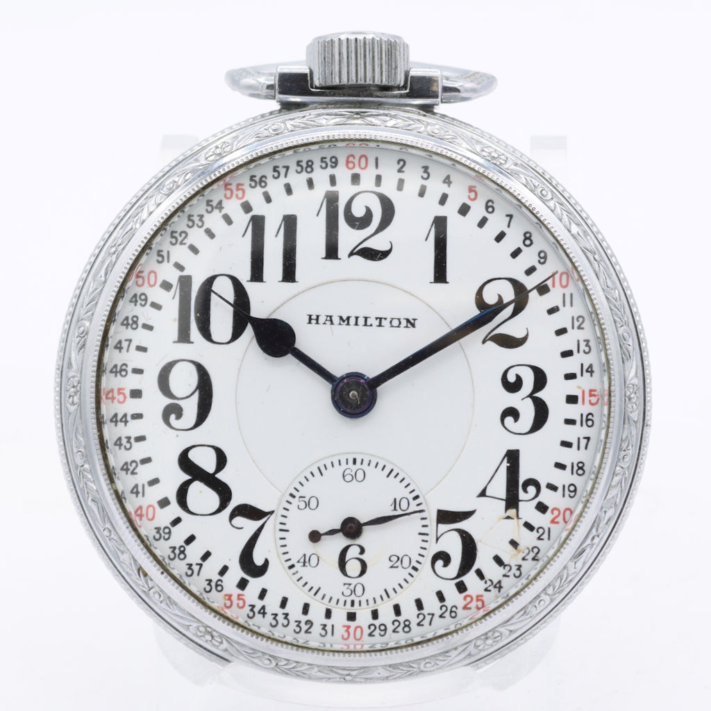 Vintage 18s 1931 Hamilton 21j Mechanical Railroad Pocket Watch 992 10k GF USA