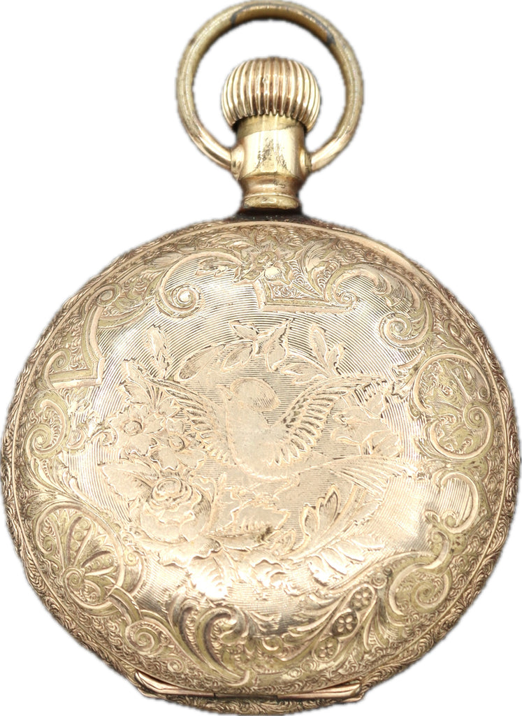 Antique 6 Size Elgin Fancy Mechanical Hunter Pocket Watch Grade 289 Gold Filled