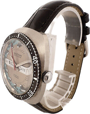 Vintage Waltham Diver 17 Jewel Men's Automatic Wristwatch FHF 908 w Day & Date#2