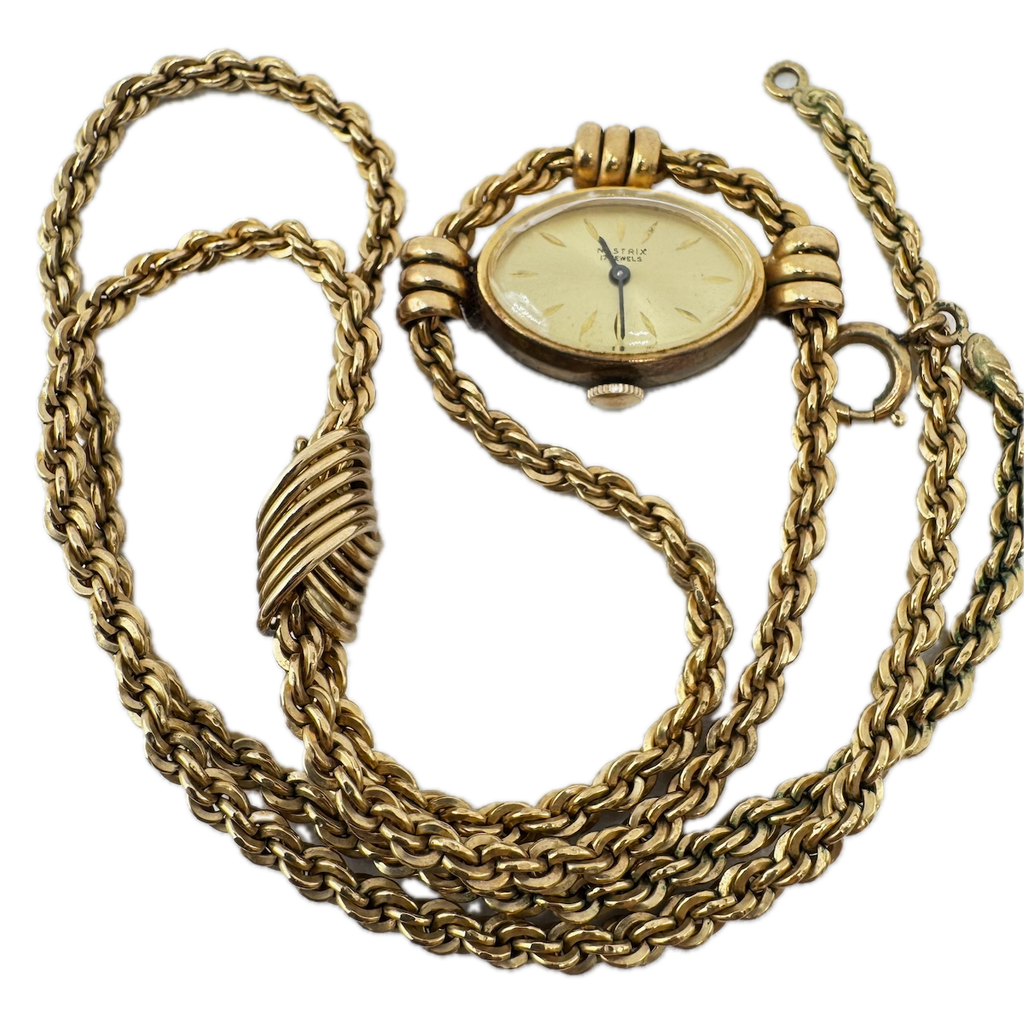 Vintage Nastrix Bolo Chain Style 17 Jewel Mechanical Pocket / Pendant Watch