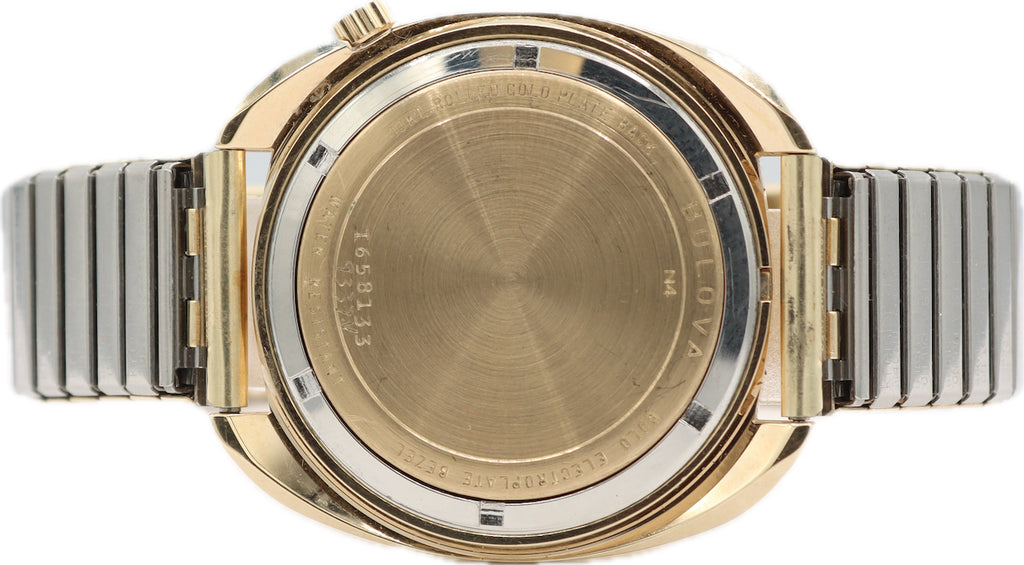 Vintage 37mm 1974 Bulova Accutron Men's Tuning Fork Wristwatch 218