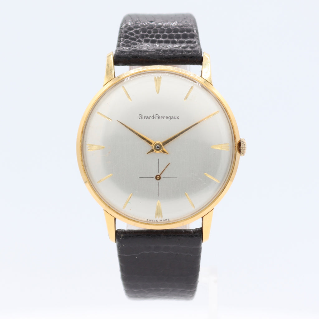 Vintage 35mm Girard Perregaux Thin Men's Mechanical Wristwatch Gold Plated