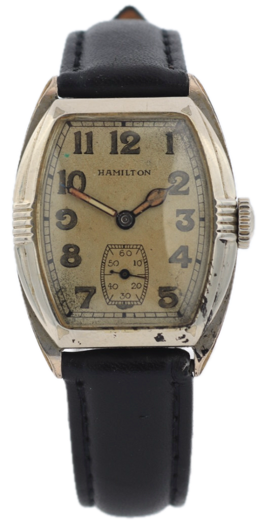 Vintage Hamilton Perry Men's Mechanical Wristwatch 987F USA 14k White GF