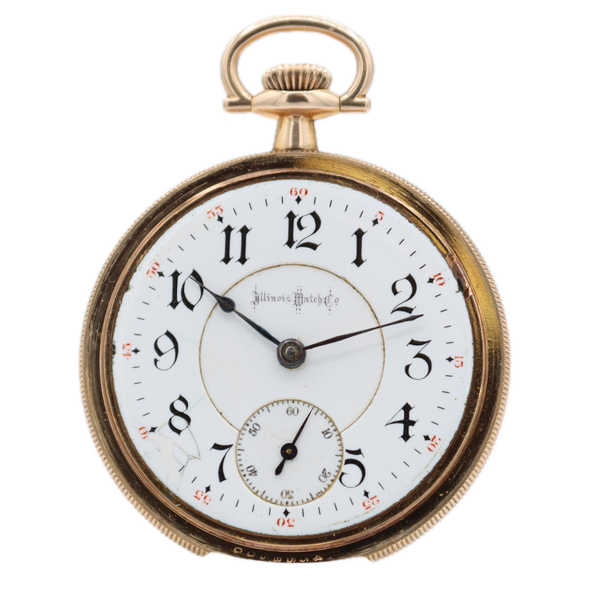 Antique 18s Illinois Bunn Special Two Tone Railroad Pocket Watch Gold FIlled