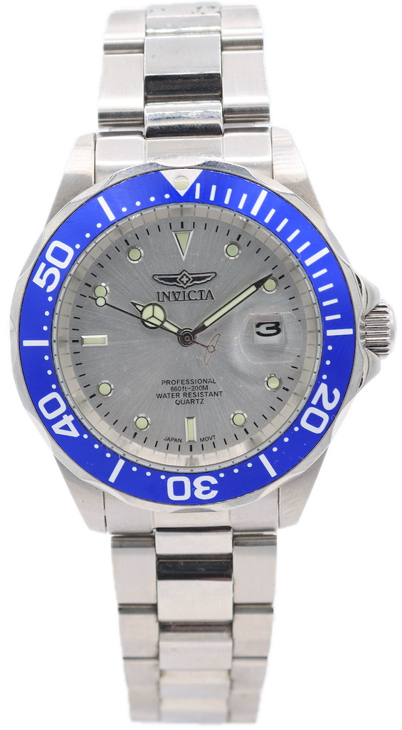 Vintage Invicta 14123 Professional Diver Men's Quartz Wristwatch Japan Steel