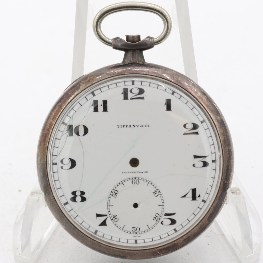 Antique 44.5mm Tiffany & Co. Pocket Watch Longines 17.25 Sterling SilverSwiss