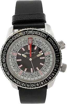 Vintage 38mm Dynasty Perpetual Calendar Men's Manual Wristwatch Roulette Style