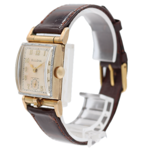 Vintage 22mm 1950 Bulova Photo Watch Men's Mechanical Wristwatch 8AC USA 10kRGP