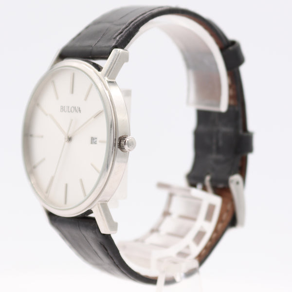 37mm 2018 Bulova Silver Dial Men's Quartz Wristwatch Steel Slim Sophisticated