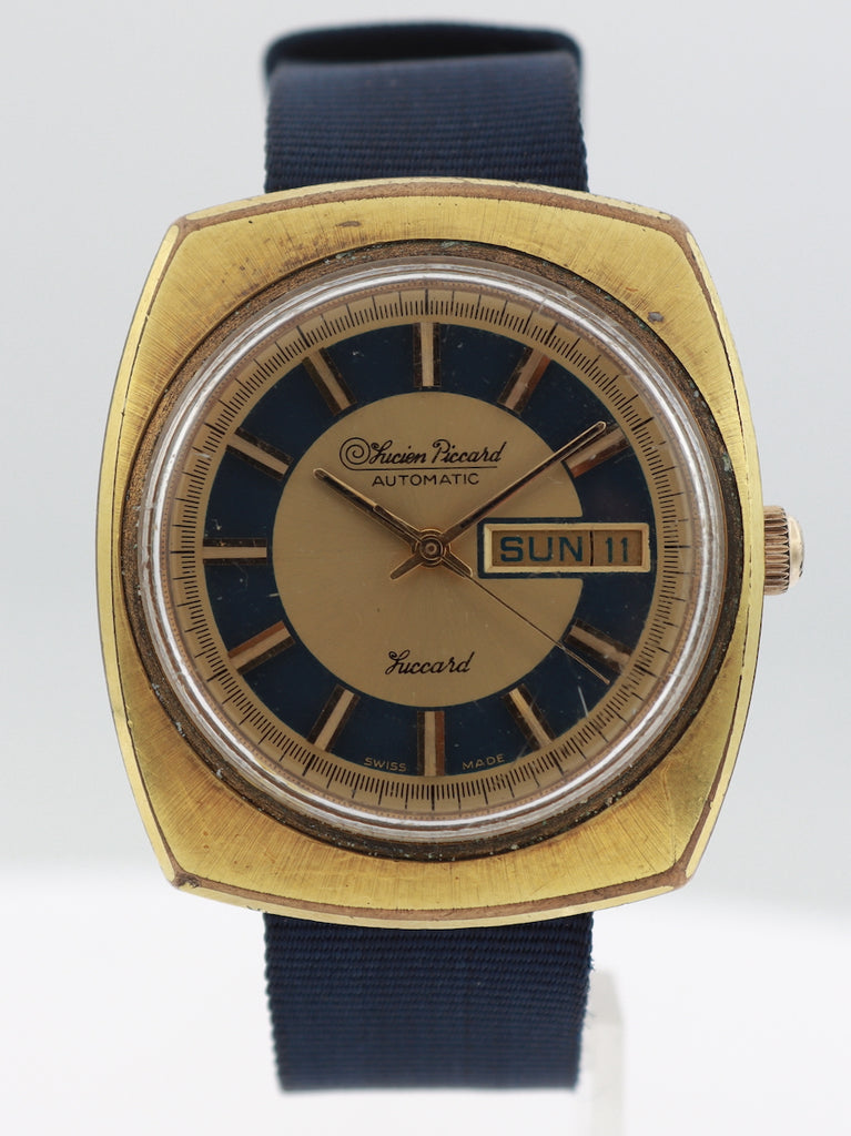 Vintage Lucien Picard Tuxedo Dial Men's Automatic Wristwatch 908 Swiss
