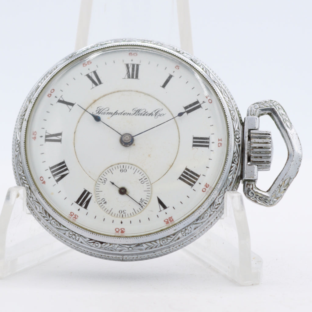 Antique 18s 1909 Hampden 17j Mechanical Hunter Pocket Watch Gen'l Stark 10k GF