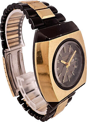 Vintage Accutron Men's Tuning Fork Wristwatch 231 3A Gold Tone & PVD w ...