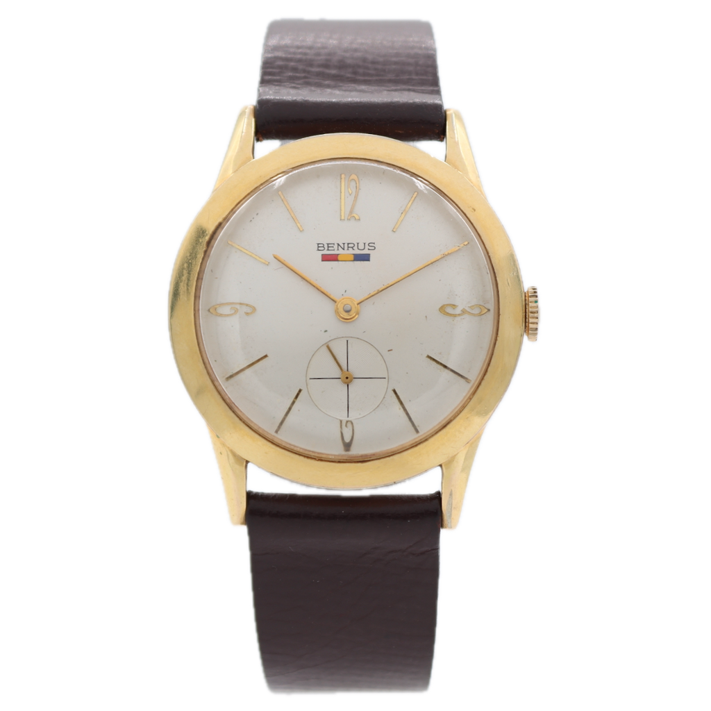 Vintage 34mm Benrus DN21 17 Jewel Men's Mechanical Wristwatch 1281 Swiss 10kRGP