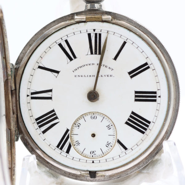 Antique Hebburn Humphry Key Wind Open Face Pocket Watch Sterling Silver