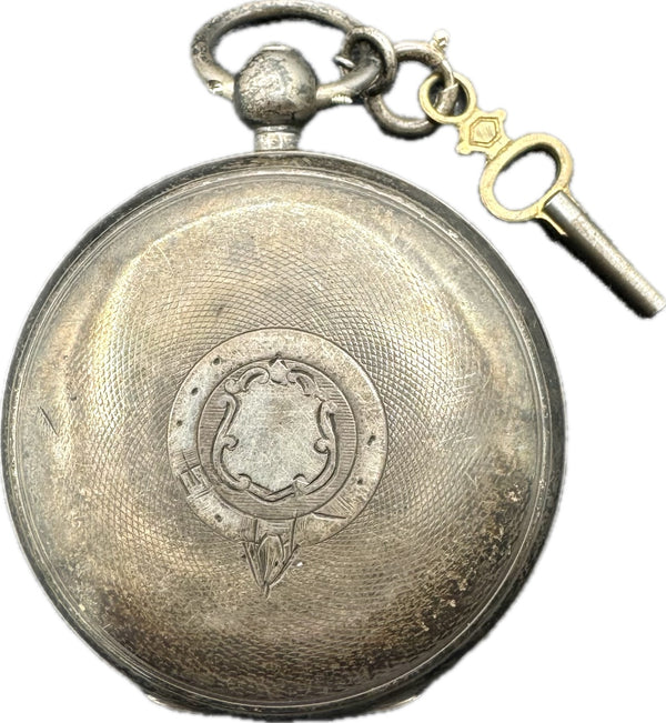 Antique18S Waltham English Market KeyWindPocket Watch Home Sterling Silver