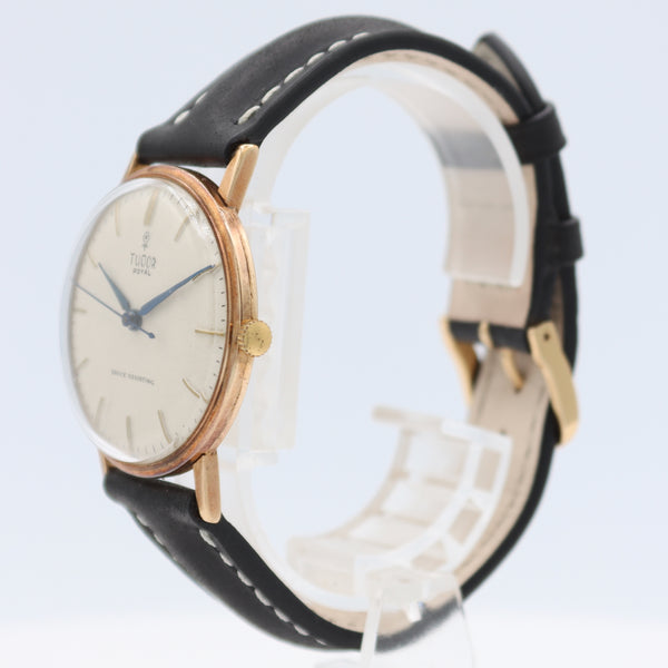 34mm Tudor Royal Men's Automatic Wristwatch Swiss 9k Gold Classic Dress Watch