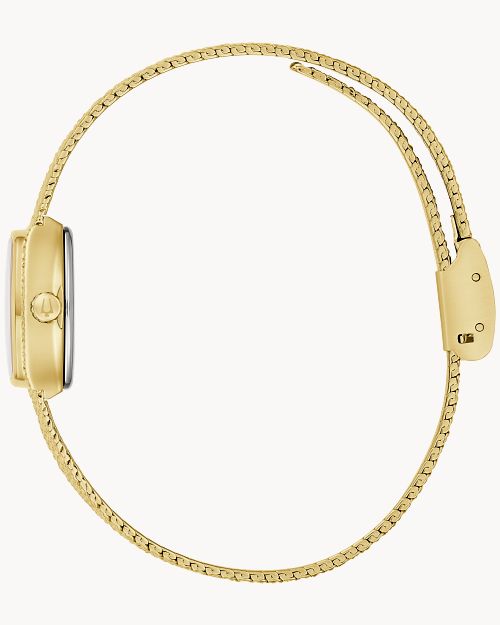 17mm Bulova 97L184 Goddess of Time Malachite Ladies Quartz Wristwatch Green/Gold