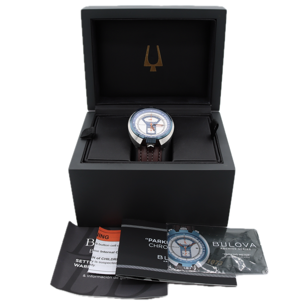 2023 Bulova 31008-6W Parking Meter Men's Chronograph Wristwatch Steel W/ Box