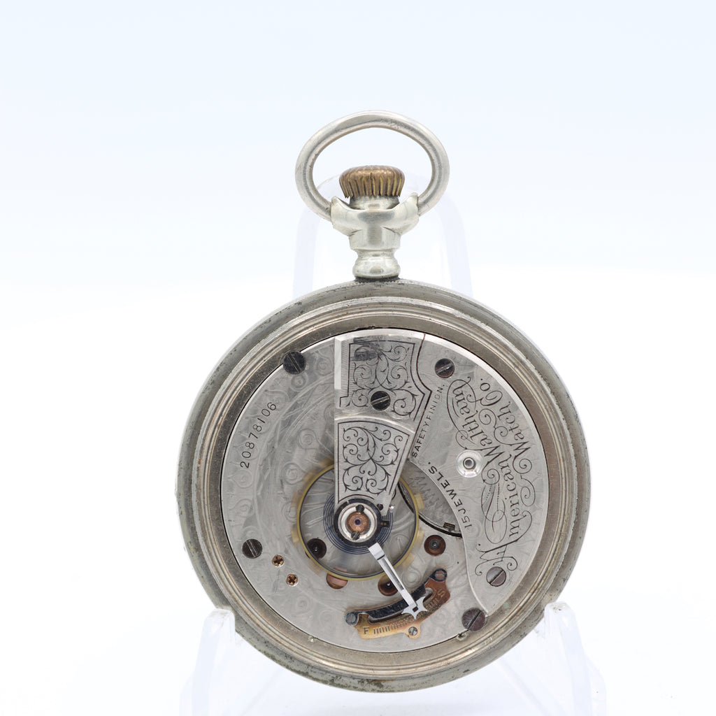 Antique 18s 1916 Waltham 15 Jewel Mechanical Pocket Watch No. 820