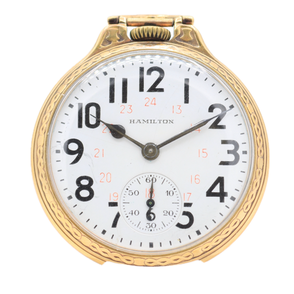 Antique 16s Hamilton Bar Over Crown Canadian Dial Railroad Pocket Watch 992B