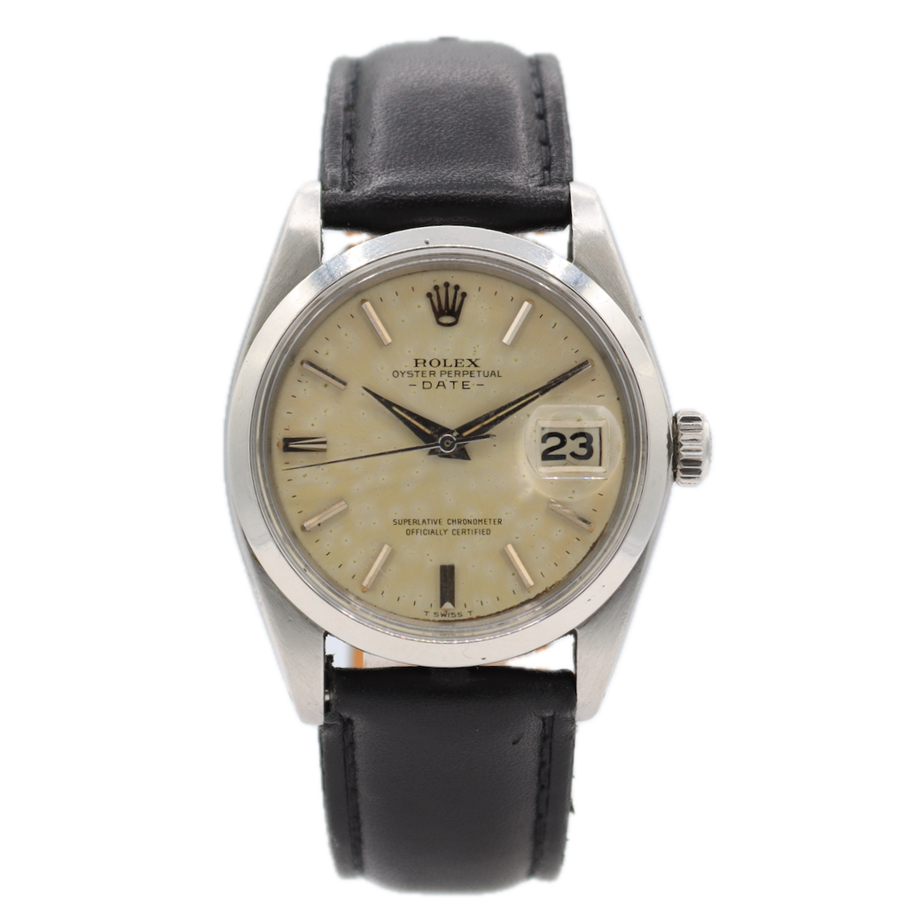 Vintage 34mm Rolex 1500 Date Men's Automatic Wristwatch Swiss Stainless Steel