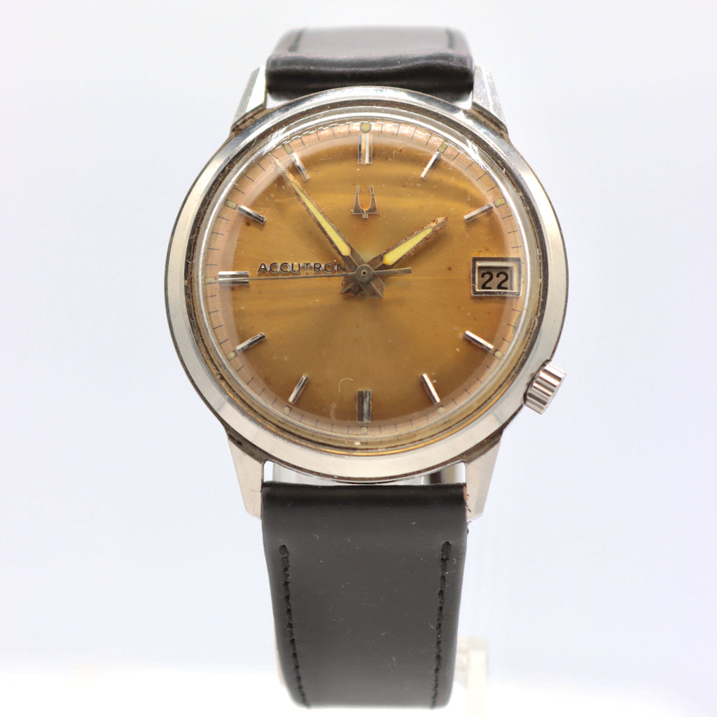 Vintage 34mm 1967 Accutron Men's Tuning Fork Wristwatch 218 USA Steel