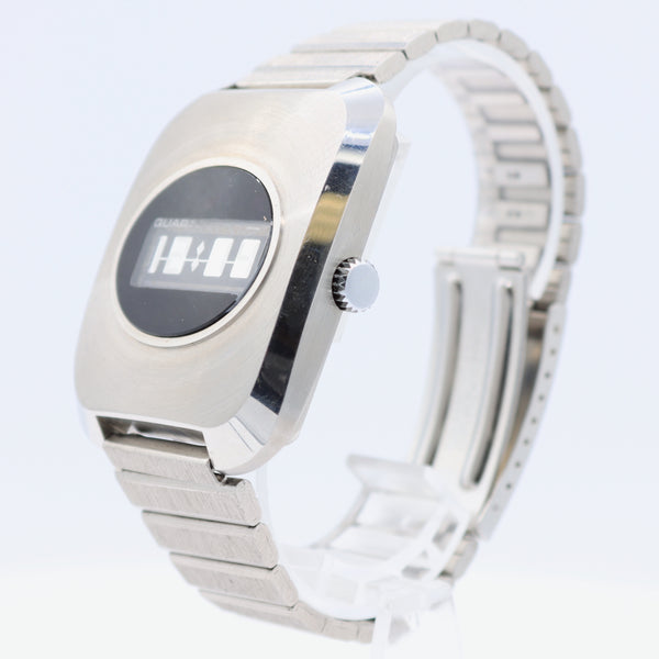Vintage 38mm Segtronic Epsa-Optel Men's Quartz Wristwatch Stainless Steel
