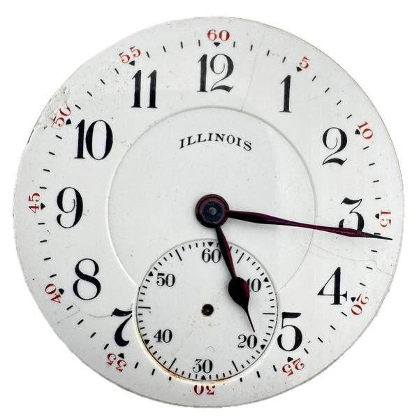 Antique 16s 1917 Illinois Texas Special Mechanical Pocket Watch Movement 604