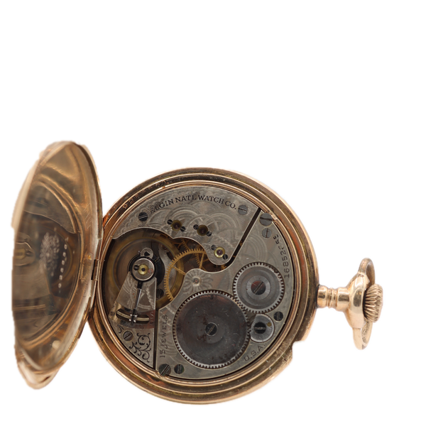 Antique 16s 1912 Elgin 15 Jewel Mechanical Hunter Pocket Watch 312 Gold Filled