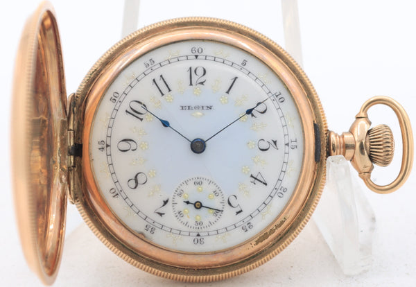 Antique 6s 1904 Elgin Multicolor 15 Jewel Hunter Pocket Watch 216 25 Year GF