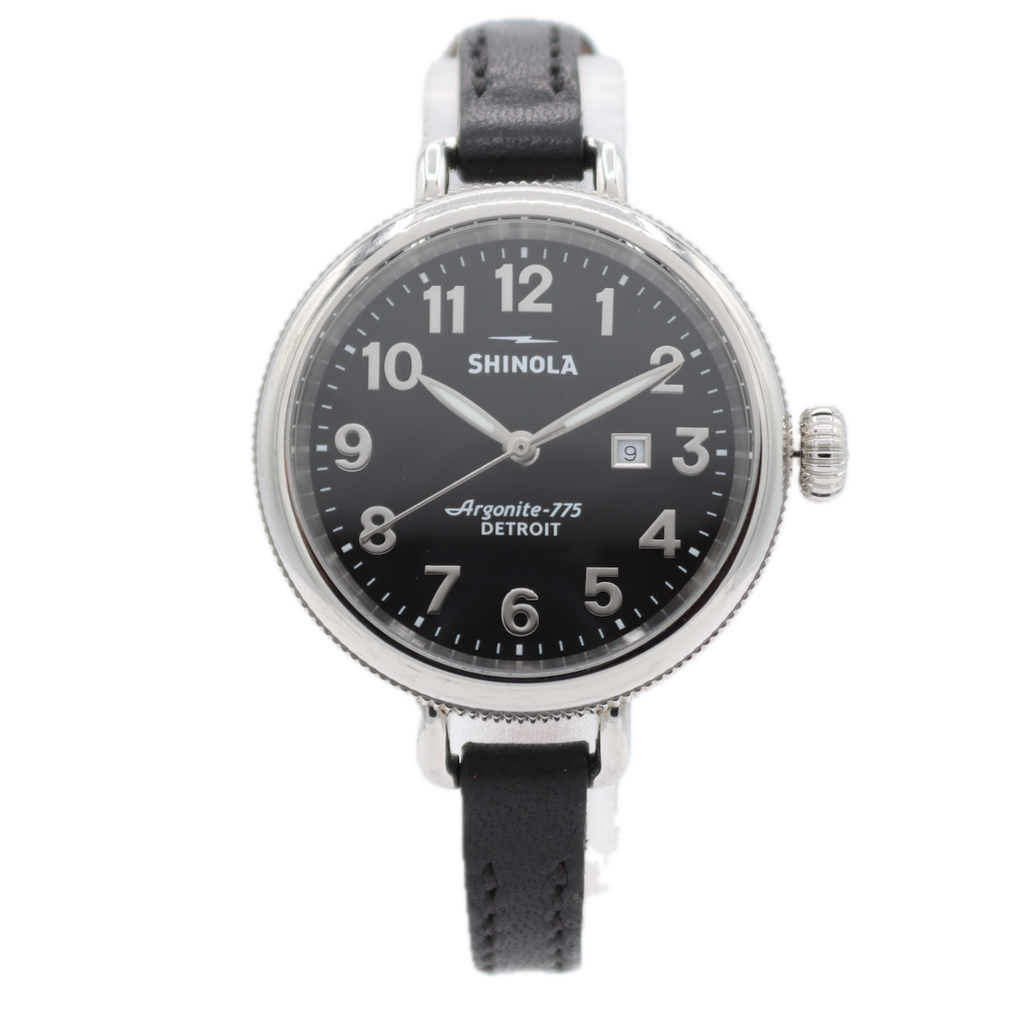 Vintage 34mm Shinola Birdy Black Ladies Quartz Wristwatch Argonite-775 USA